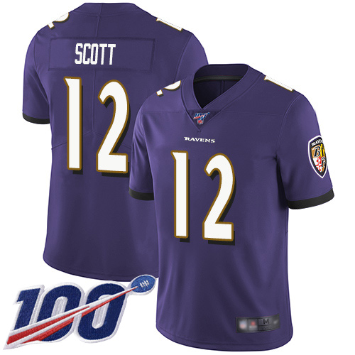 Baltimore Ravens Limited Purple Men Jaleel Scott Home Jersey NFL Football #12 100th Season Vapor Untouchable->baltimore ravens->NFL Jersey